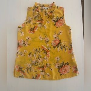Yellow floral blouse